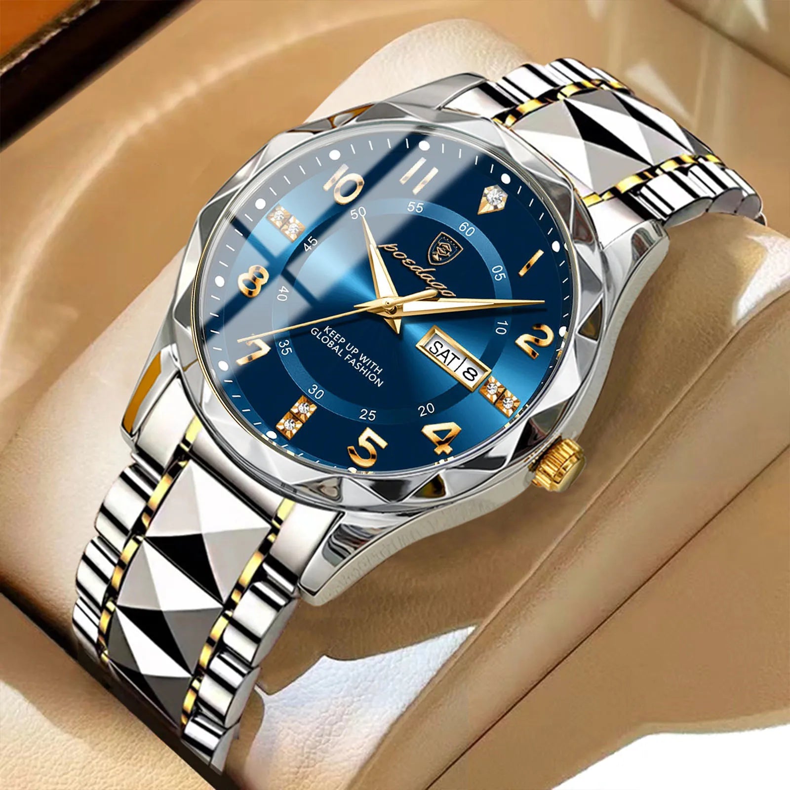 Luxury Men Luminous Wristwatch SILVER Brand Watch