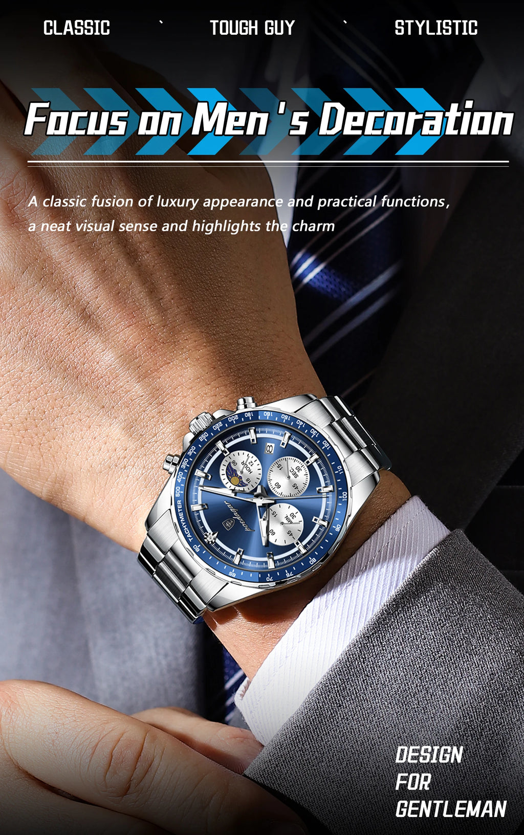 S-Dagar Luxury Sport Watch SILVER Brand Watch