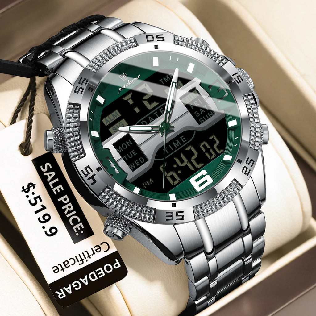 S-Digital Watch Luxury Digital Week SILVER Brand Watch