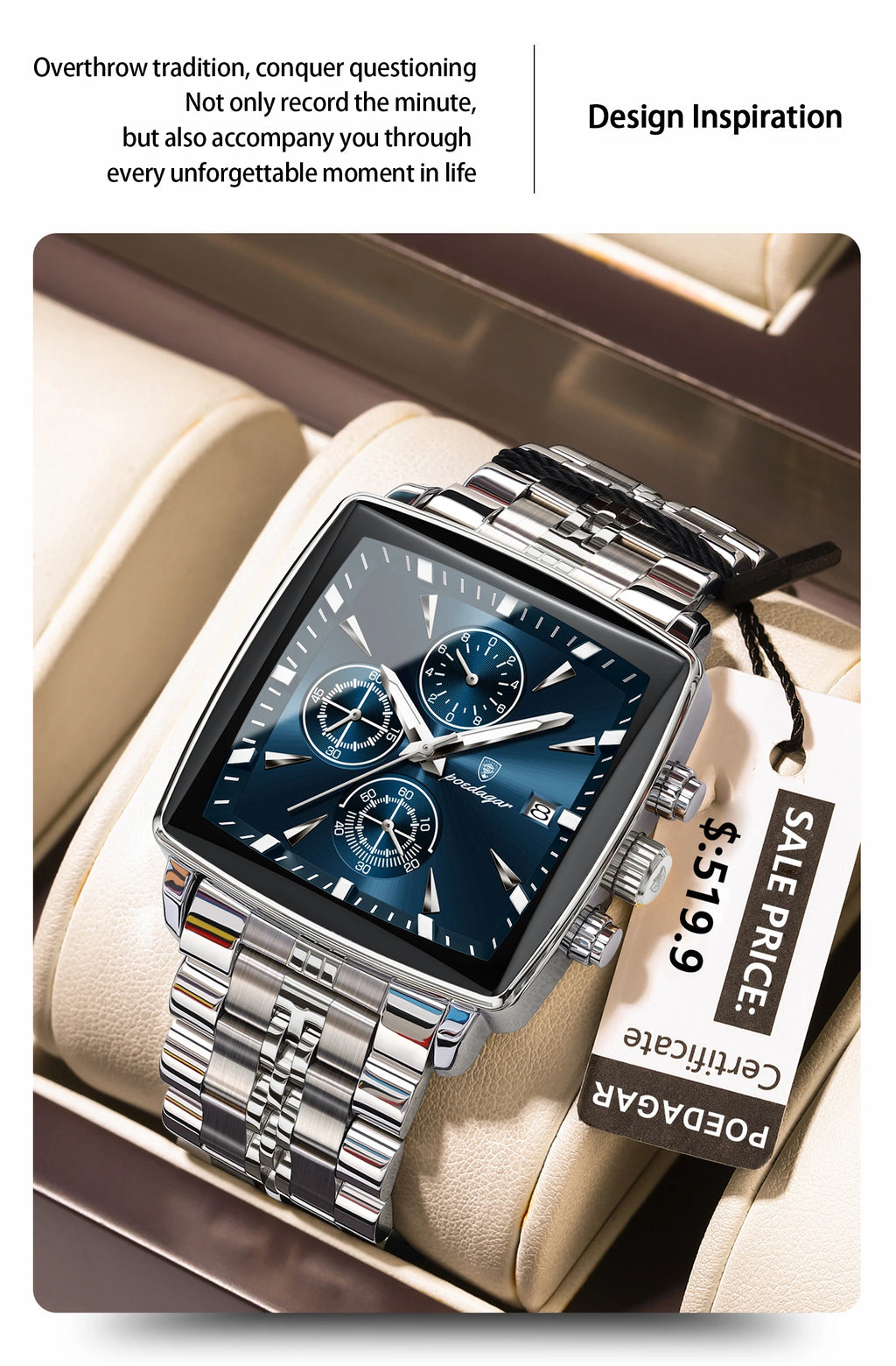 Xsquare Watch Luxury SILVER Brand Watch