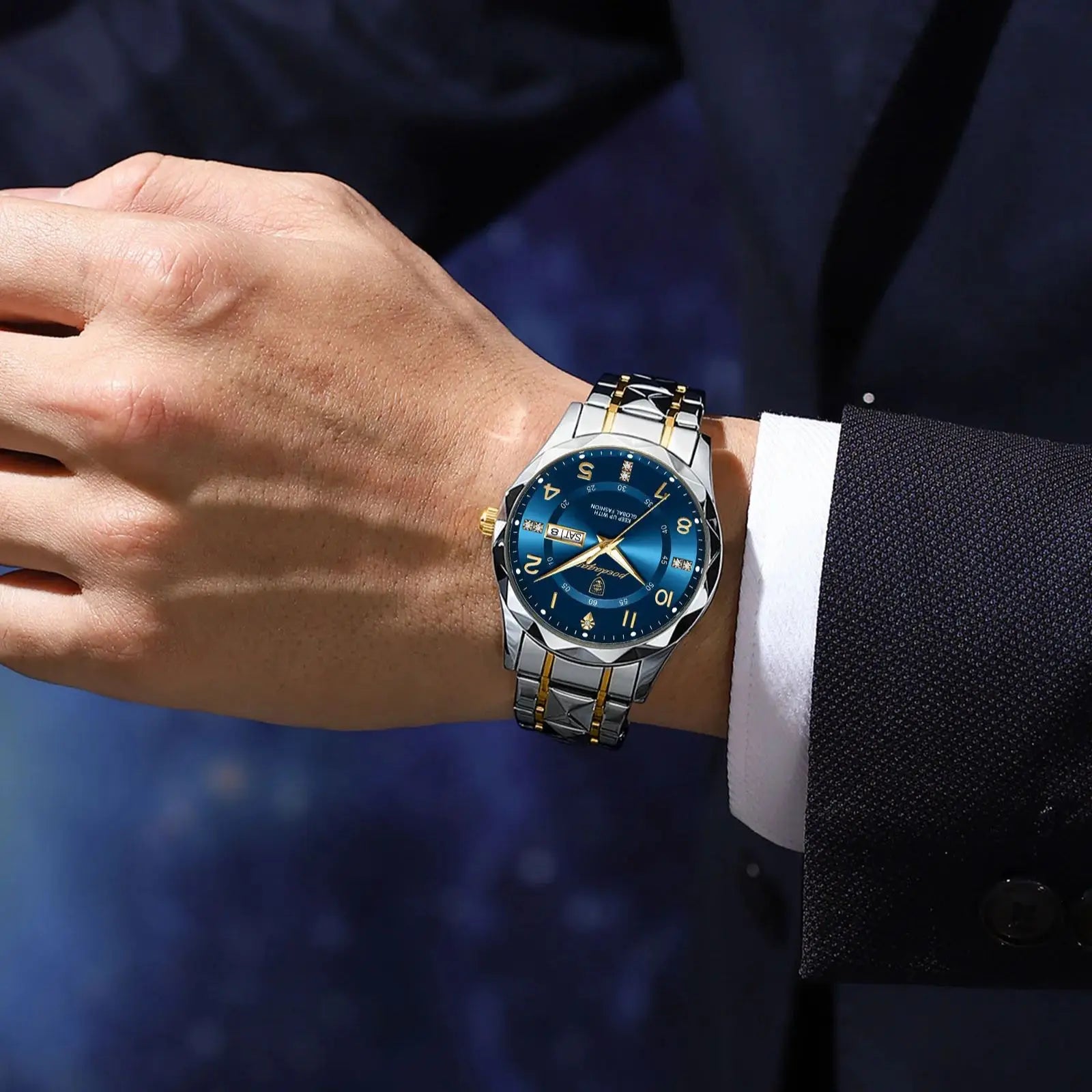 Luxury Men Luminous Wristwatch SILVER Brand Watch