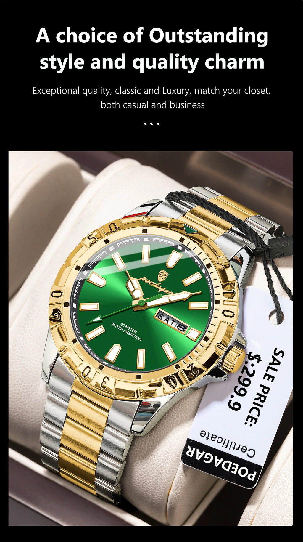 S-Qartz Luxury Man Watch SILVER Brand Watch