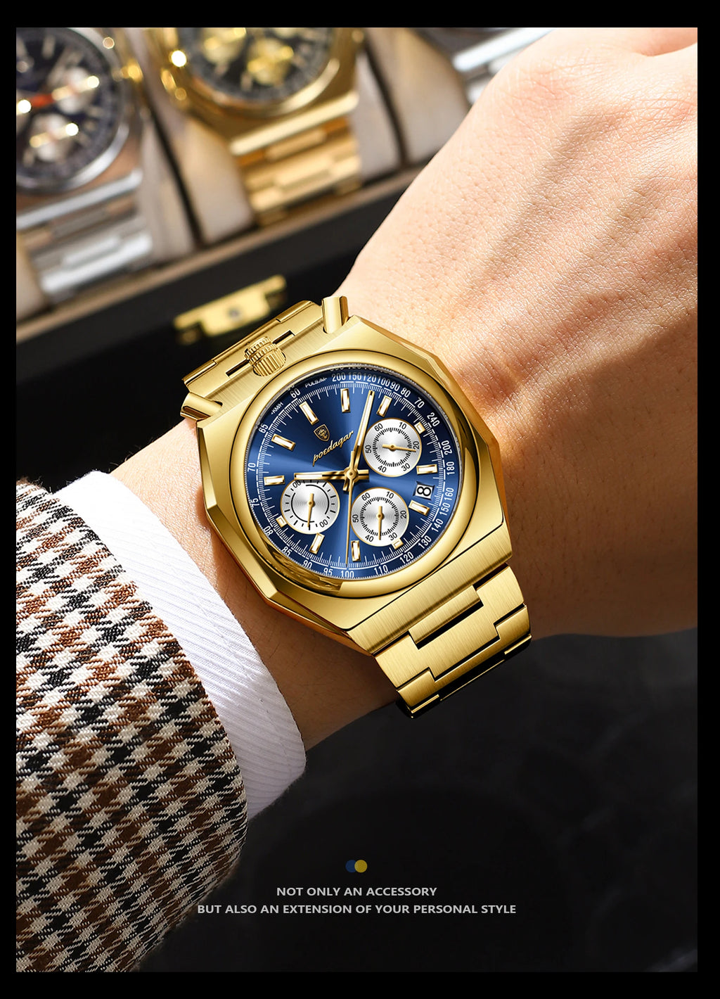 S-3Globe Luxury Chronograph Watch SILVER Brand Watch