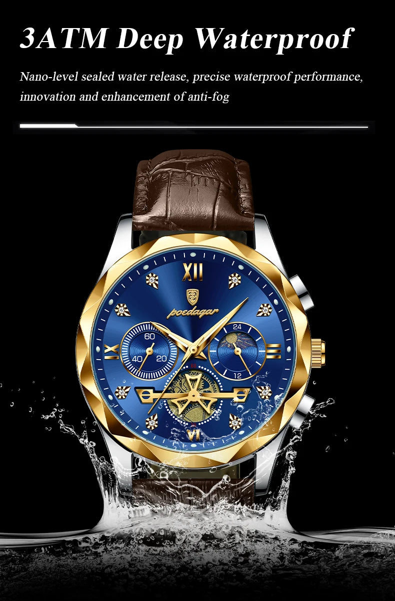 S-Legleather Luxury Watch SILVER Brand Watch