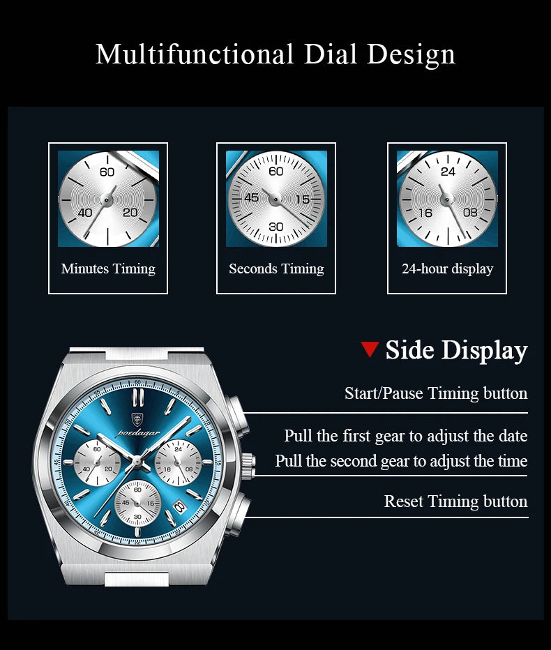 3-Globe Luxury Watch SILVER Brand Watch