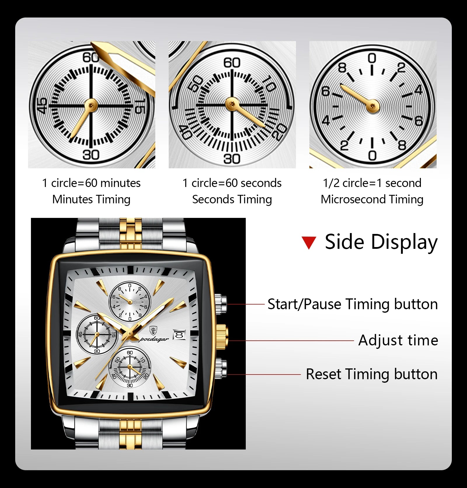 S-Squared Chronograph Luxury Watch SILVER Brand Watch