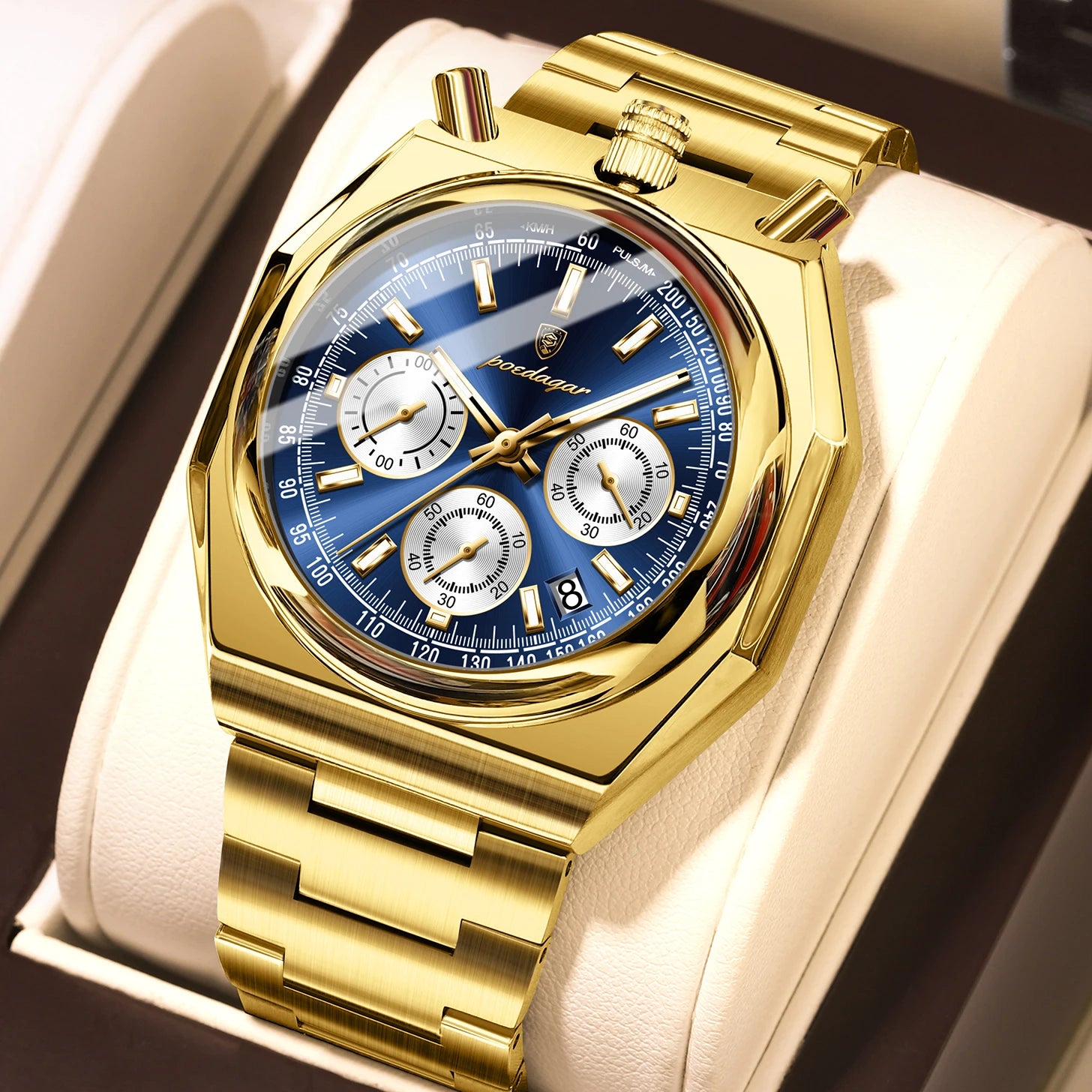 S-3Globe Luxury Chronograph Watch SILVER Brand Watch