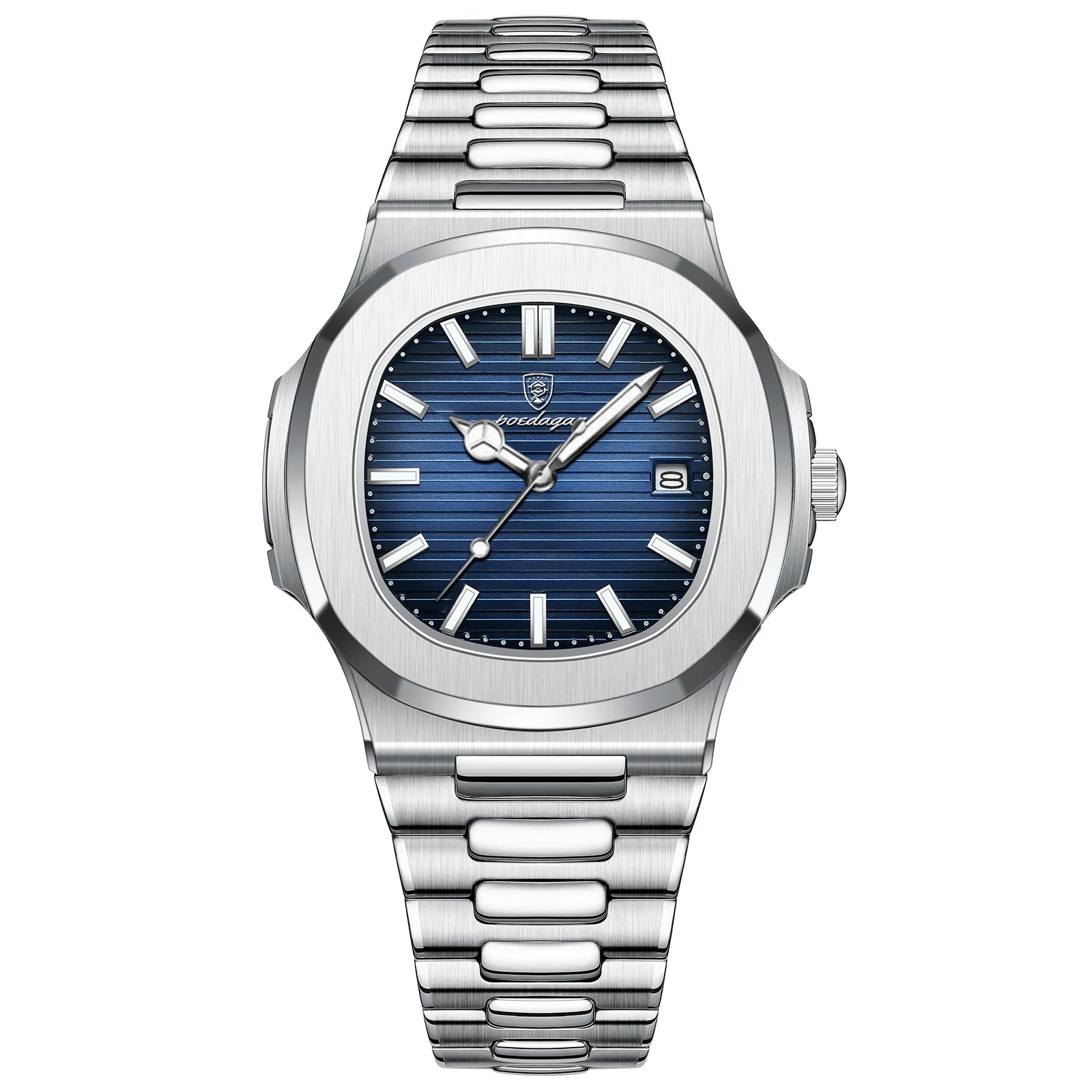S-Exclusive Square Luxury Men SILVER Brand Watch