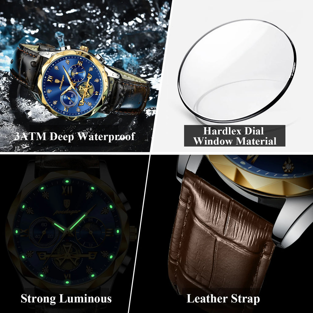 S-Legleather Luxury Watch SILVER Brand Watch