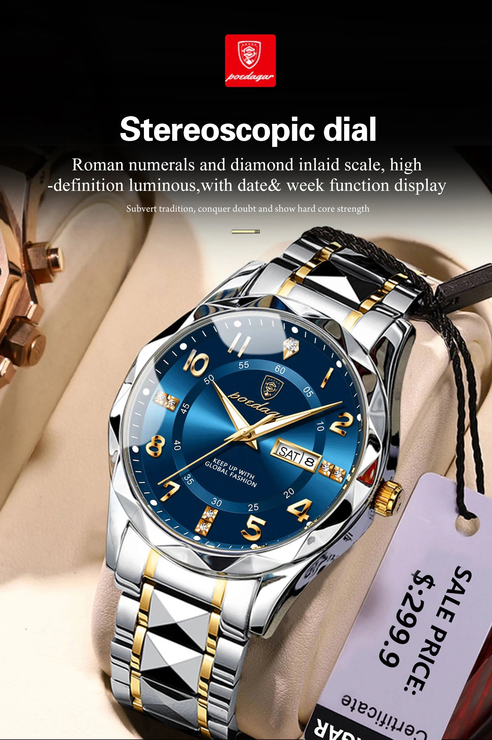 Luxury Men Luminous Wristwatch SILVER Brand Watch