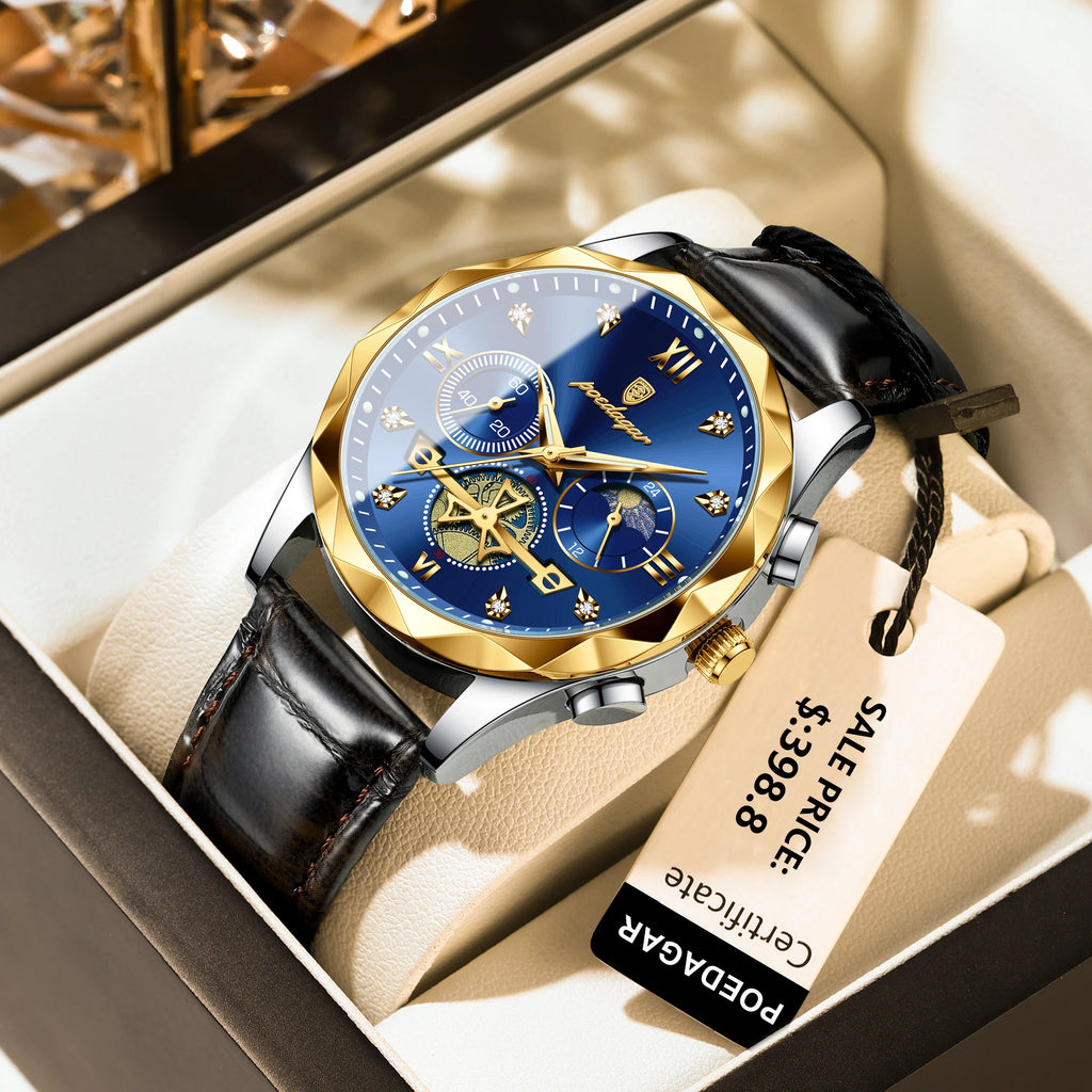 S-Legleather Luxury Watch SILVER Brand Watch