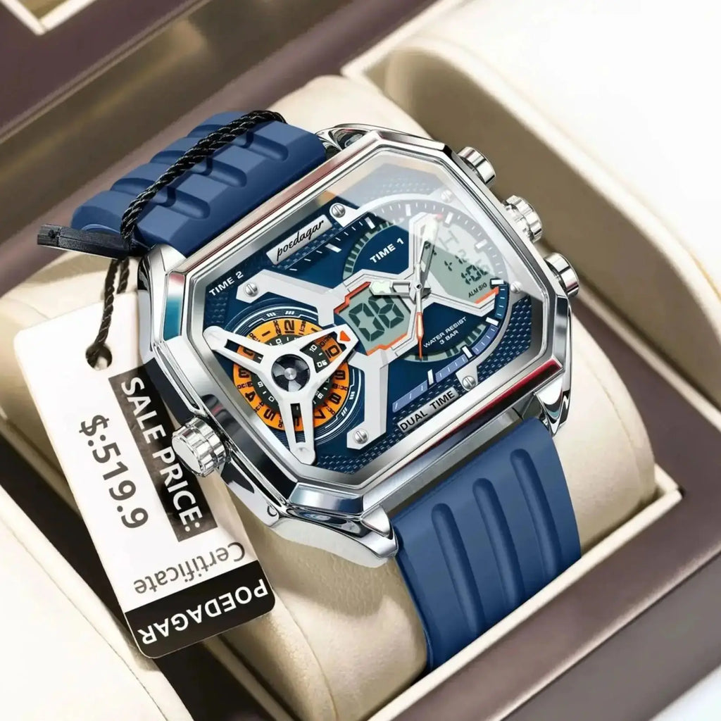 S-OctoTal Top Luxury Men Watch LED SILVER Brand Watch