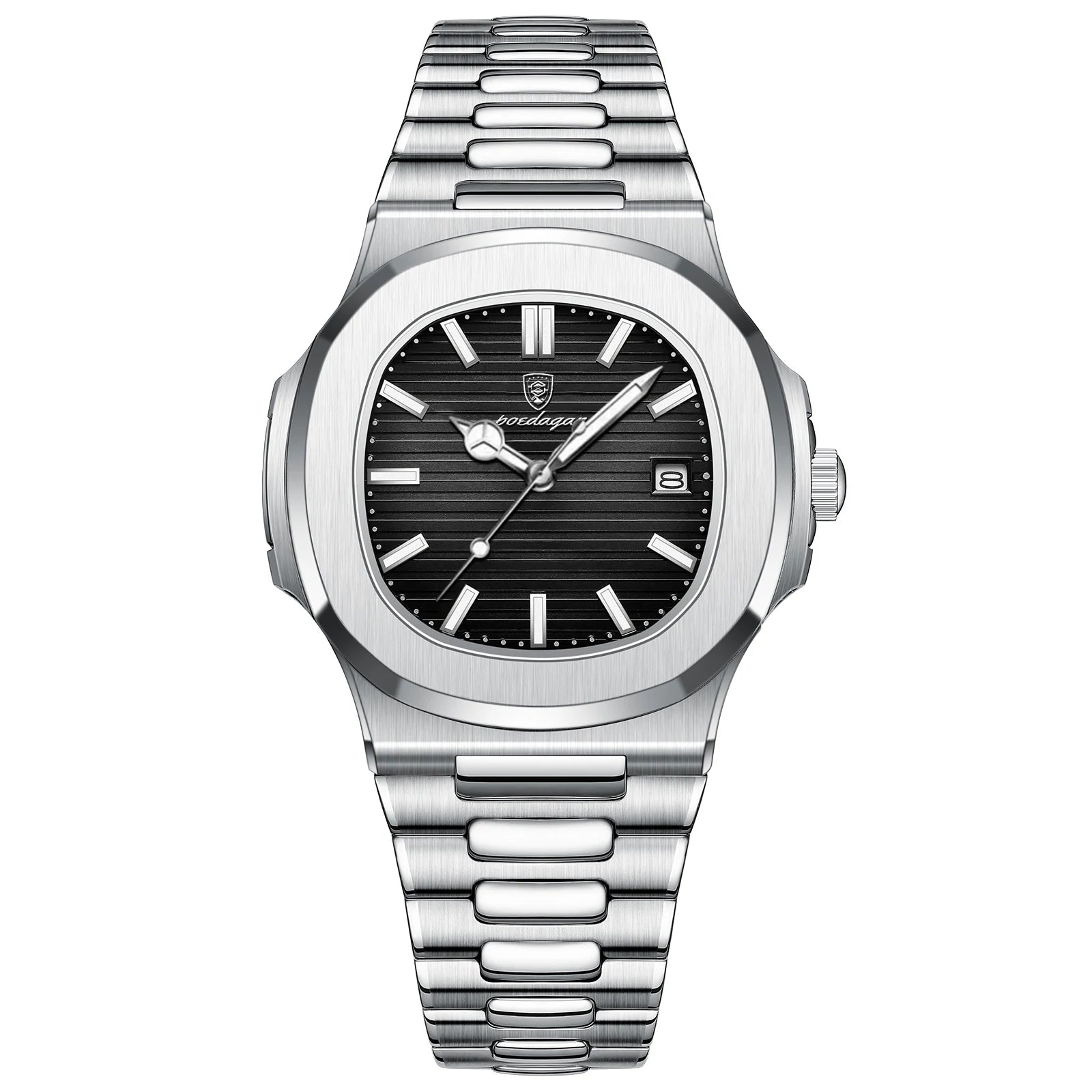 S-Exclusive Square Luxury Men SILVER Brand Watch
