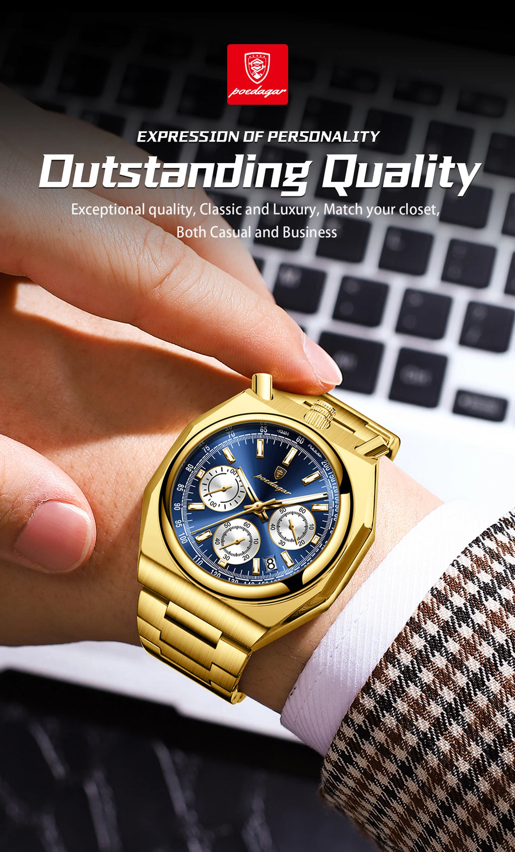 S-3Globe Luxury Chronograph Watch SILVER Brand Watch