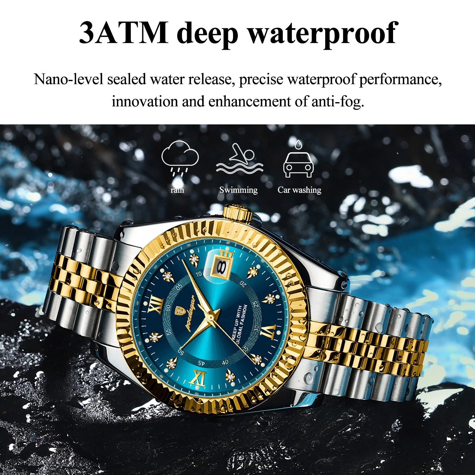 S-Lin Luxury Gold Quartz SILVER Brand Watch