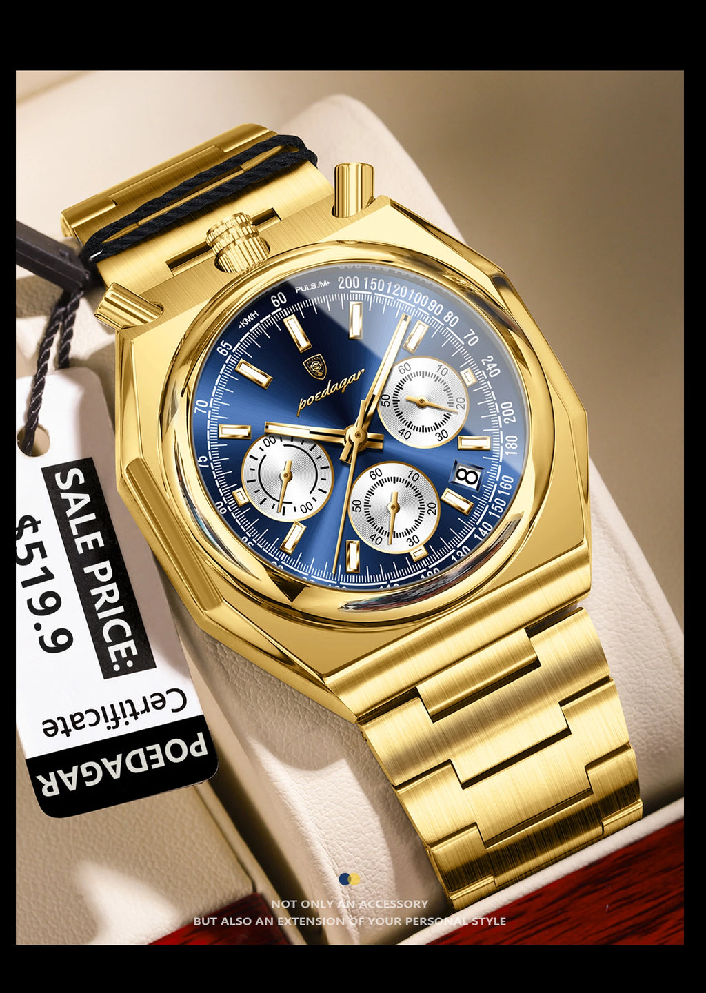 S-3Globe Luxury Chronograph Watch SILVER Brand Watch