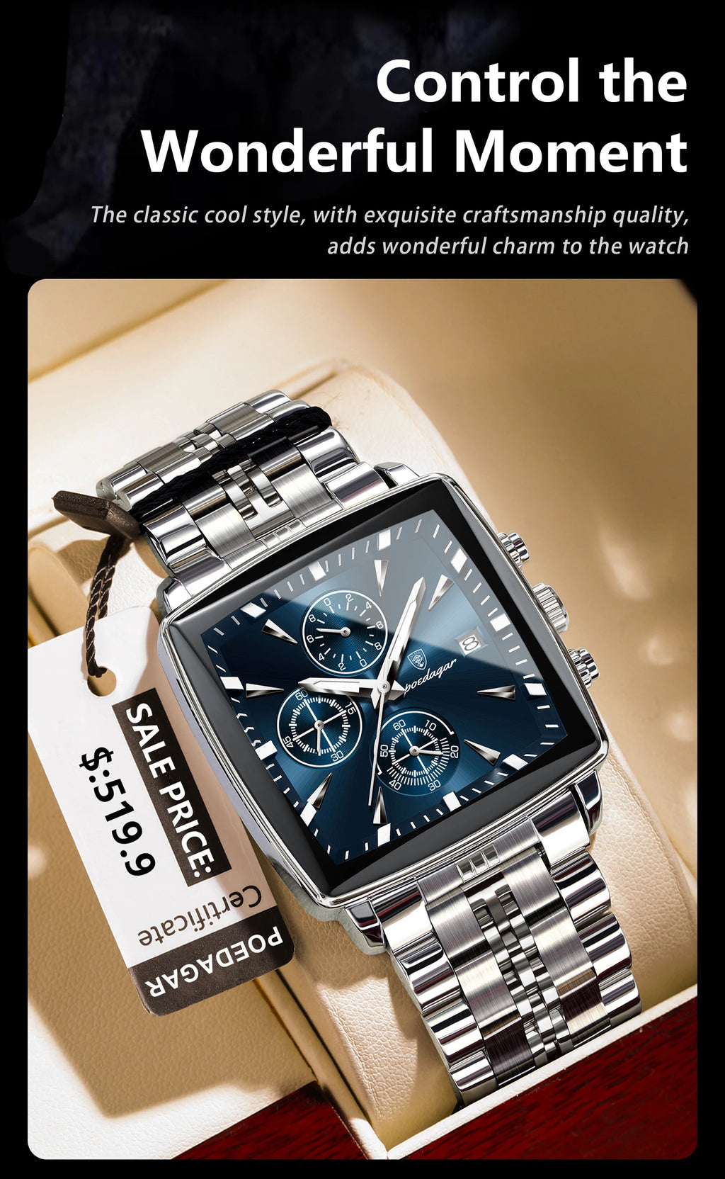 Xsquare Watch Luxury SILVER Brand Watch