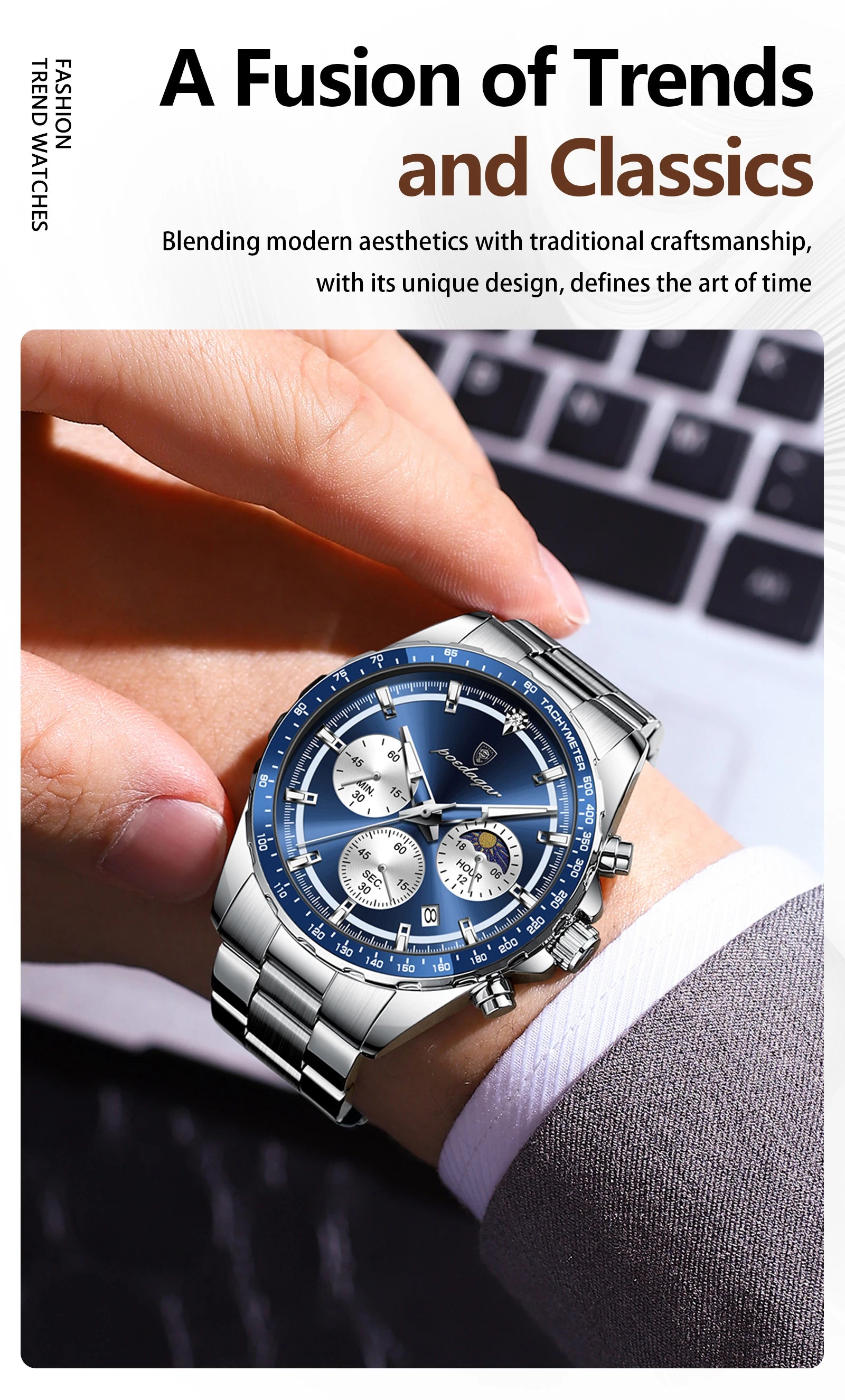 S-Dagar Luxury Sport Watch SILVER Brand Watch