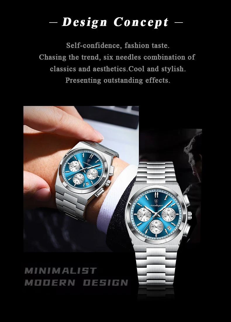 3-Globe Luxury Watch SILVER Brand Watch
